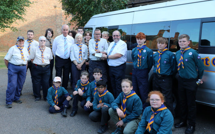 Wisbech Freemasons donation supports minibus for Scouts