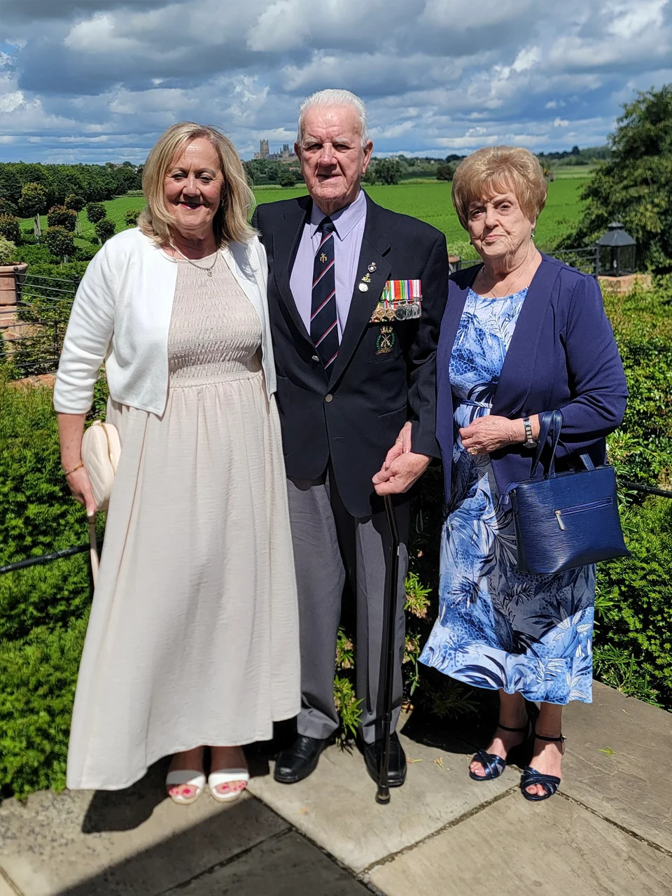 Wally Newman with his escort Wendy (L) and Karen (R) a close friend
